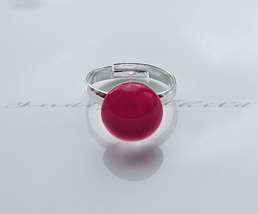 Ring Adjustable Glass Cabochon Ring