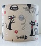 drum round table-lamp ceiling pendant handmade lampshade cats funny humorous fun - Image 1