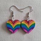 Rainbow Heart Earrings Mini