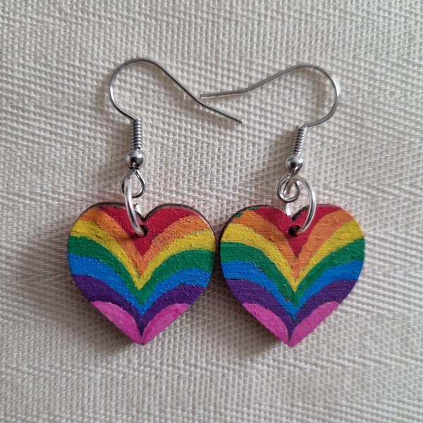 Rainbow Heart Earrings Mini