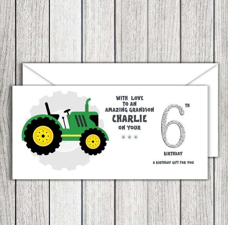 Tractor Birthday Money, Gift Voucher Wallet