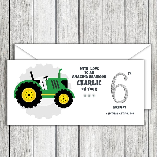 Tractor Birthday Money, Gift Voucher Wallet