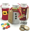 3 Crochet Covered Christmas Gift Pots