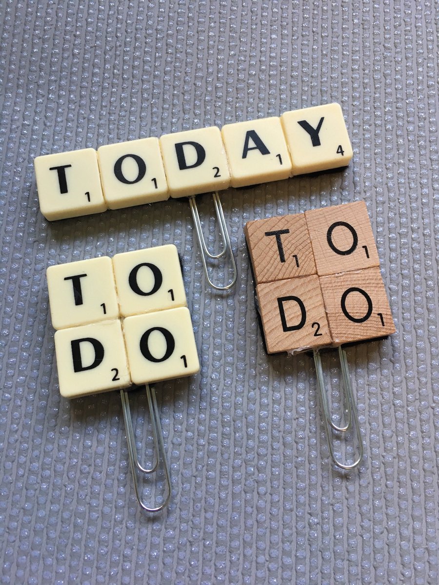 Scrabble Tile Planner Paperclips- Today and To Do