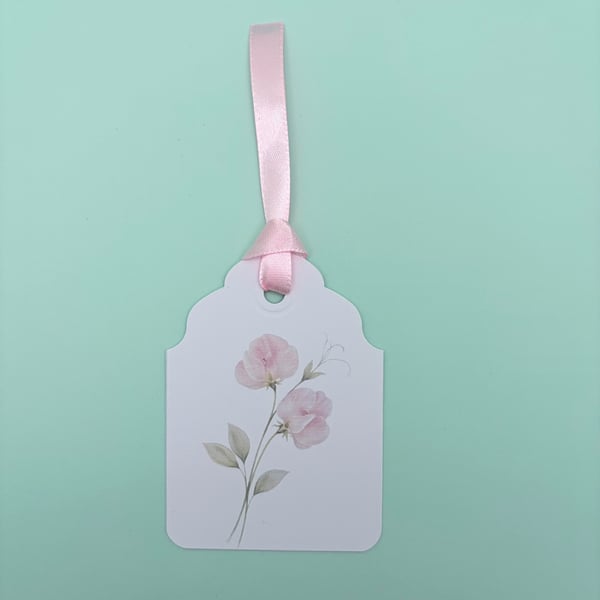 Sweet Pea Birth Flower Gift Tags - Set of 3 Botanical April Flower Tags