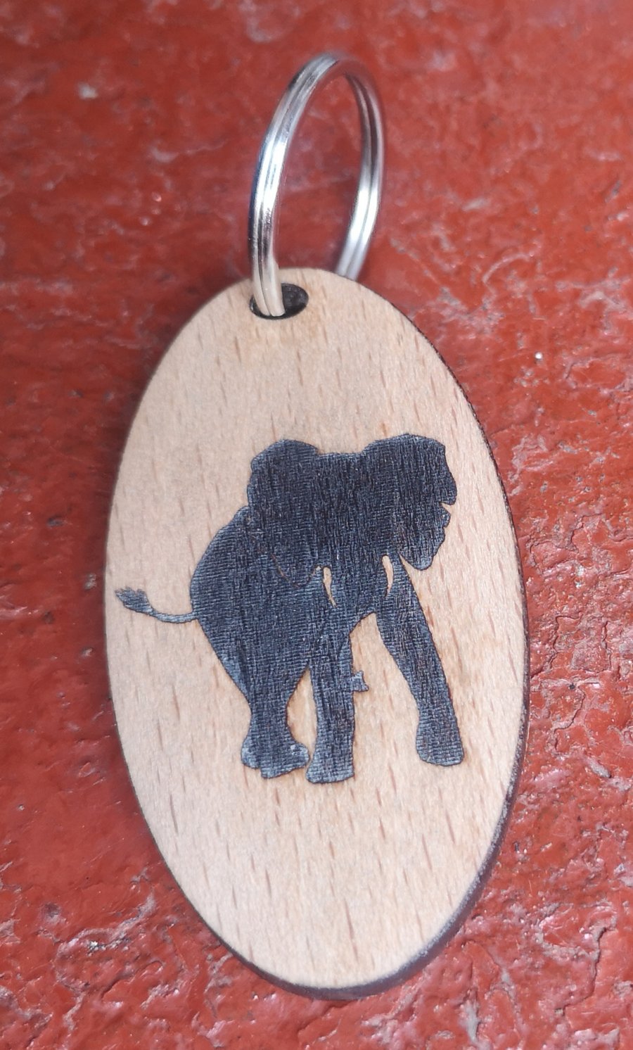 Homemade wooden Elephant keyring 
