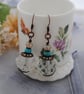 Turquoise crystal copper earrings - Image 3