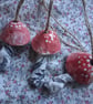 ceramic hanging mushroom red medium - Image 3