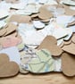 200 Map Kraft Confetti Hearts Mix - Wedding Birthday Travel - Rustic Decor