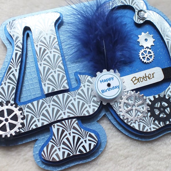 Luxury Handmade Personalised 40th Birthday Number Shaped Card