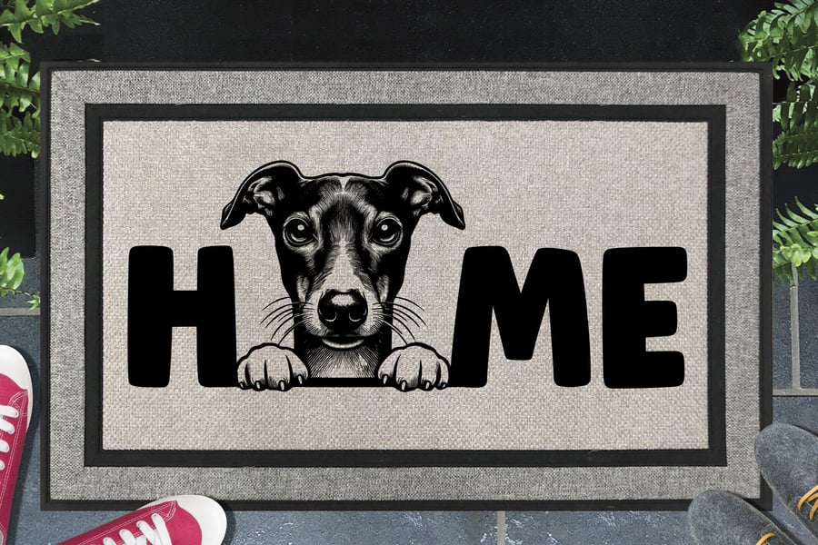 Italian Greyhound Home Door Mat No.3 - All Weather Welcome Mat - 45x70cm 