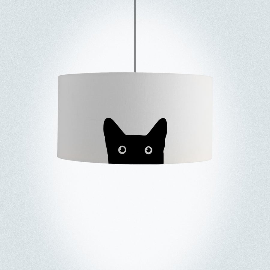 Cat Drum Lampshade, Diameter 45 cm (18"), Ceiling or floor lamp