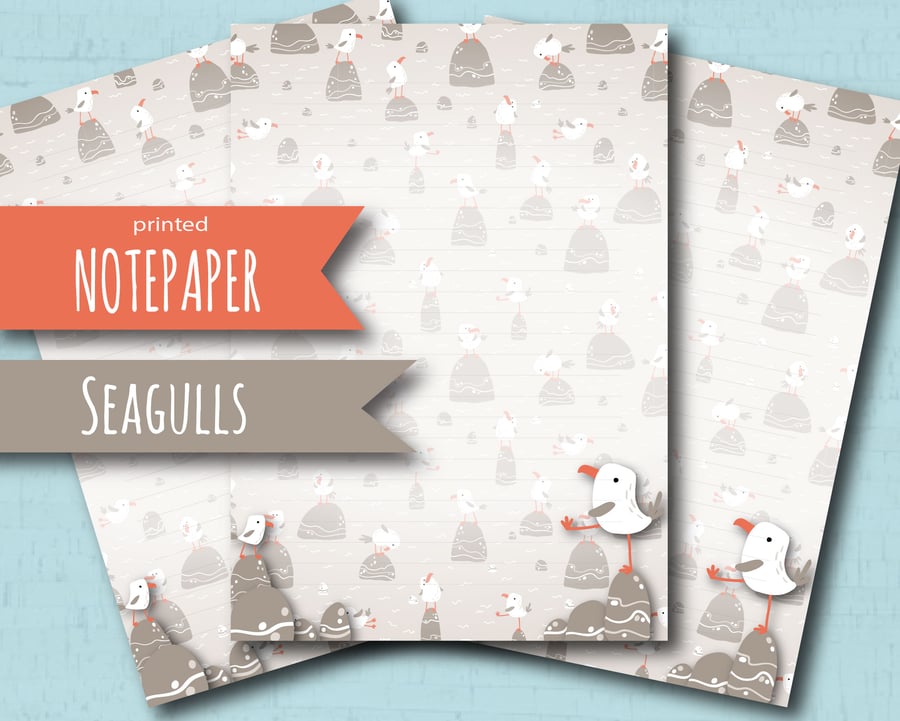 Letter Writing Paper Seagulls