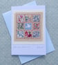 Little Dove Patchwork, sweet little hand-stitched card with Liberty Cottons - Image 2