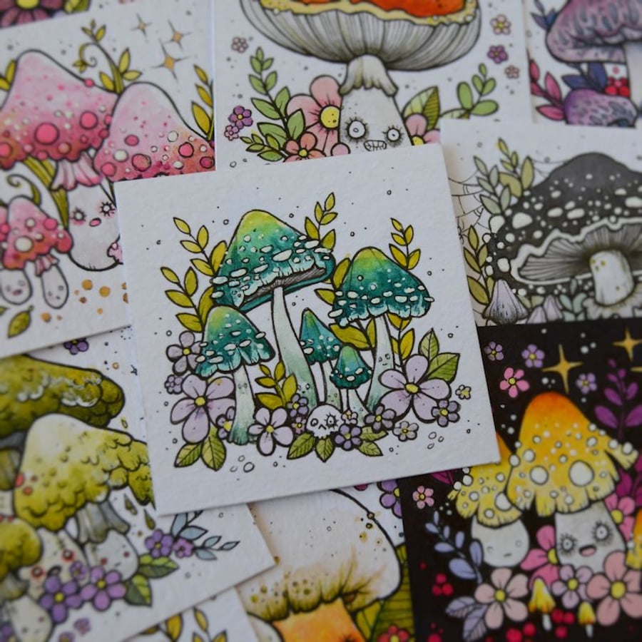 mushroom month - day 16 - original twinchie illustration