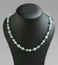 Sage Green Beaded Necklace - Mint Green Pearl and Crystal Necklaces - Jewellery - Image 2