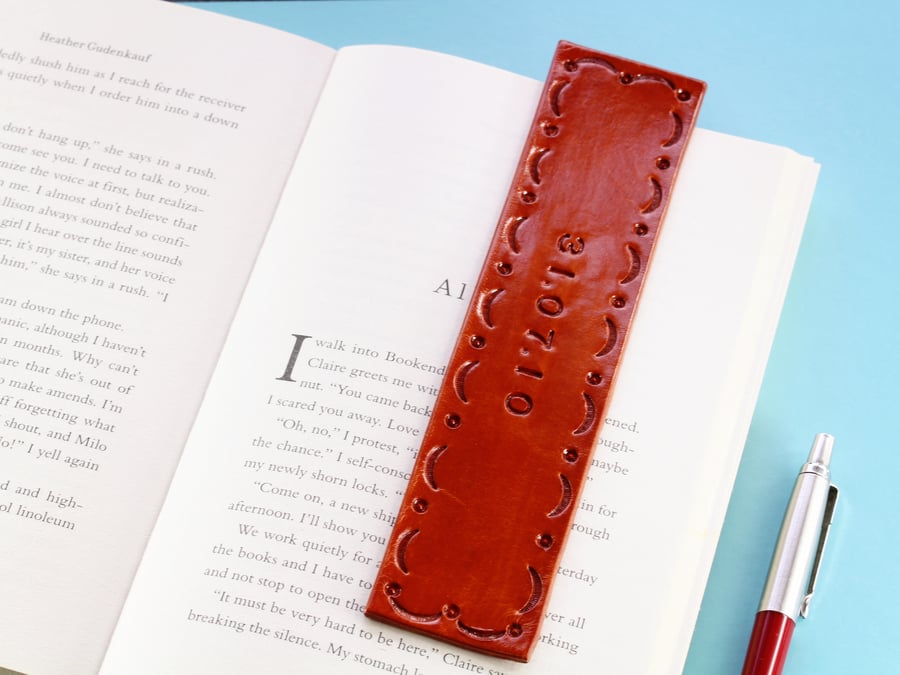 Personalised Special Date Leather Bookmark, Handmade Custom 3rd Anniversary Gift