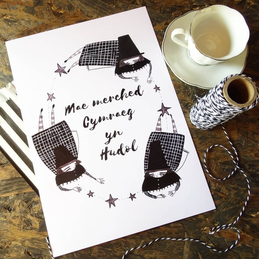 Mae Merched Cymraeg yn Hudol- Large Poster Print