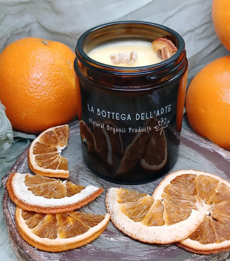 Spiced Orange Scented Soy Candle Vegan Friendly Handcrafted Free Delivery