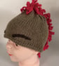Children's hand knitted mohawk hat