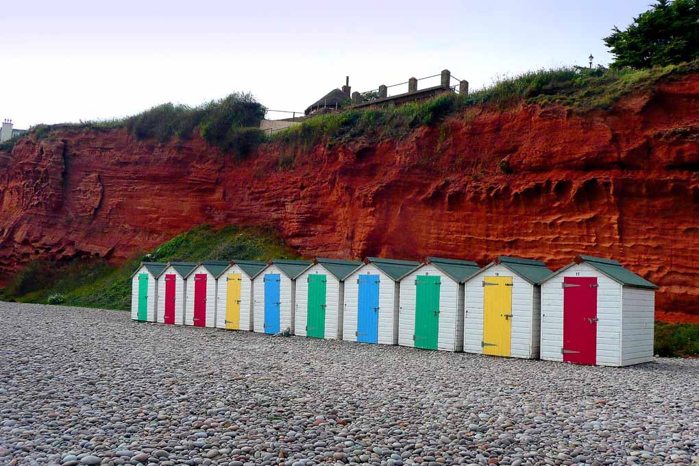 Budleigh Salterton Beach Huts Jurassic Coast Photograph Print