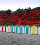 Budleigh Salterton Beach Huts Jurassic Coast Photograph Print
