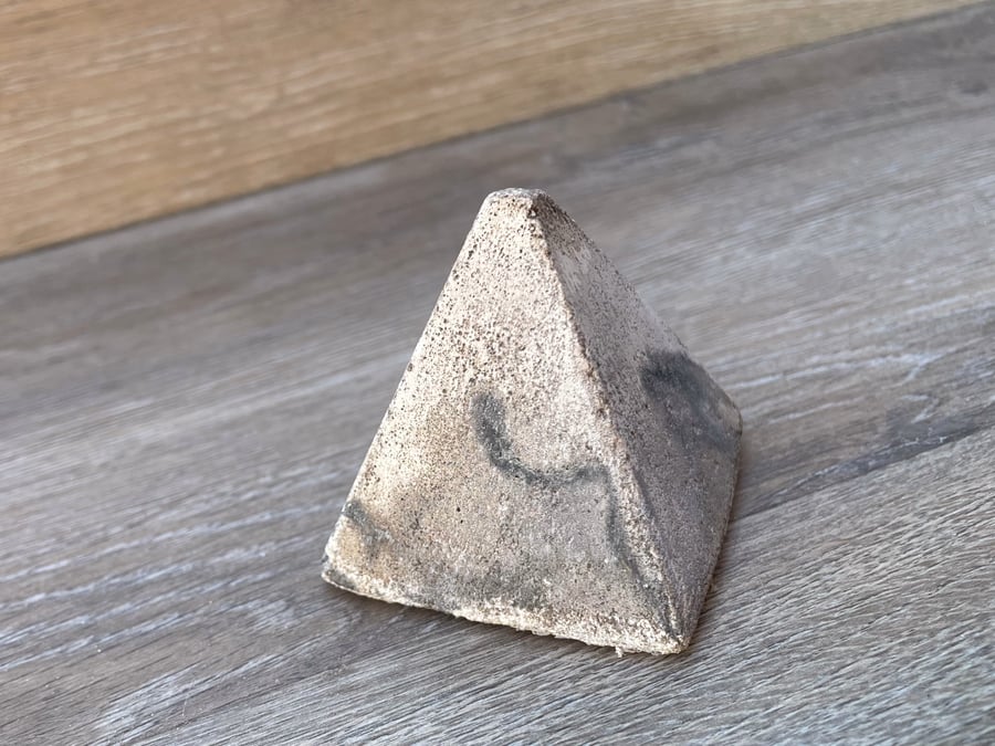 Ancient Pyramid Replica Aged Patina Cement Sculpture