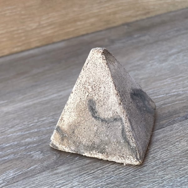 Ancient Pyramid Replica Aged Patina Cement Sculpture