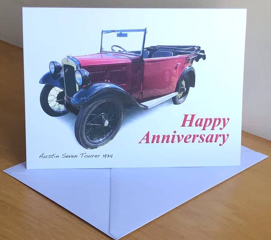 Austin Seven Tourer 1934 - Birthday, Anniversary, Retirement or Plain Card