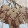 Hand Printed Stag Mini Gift Tags