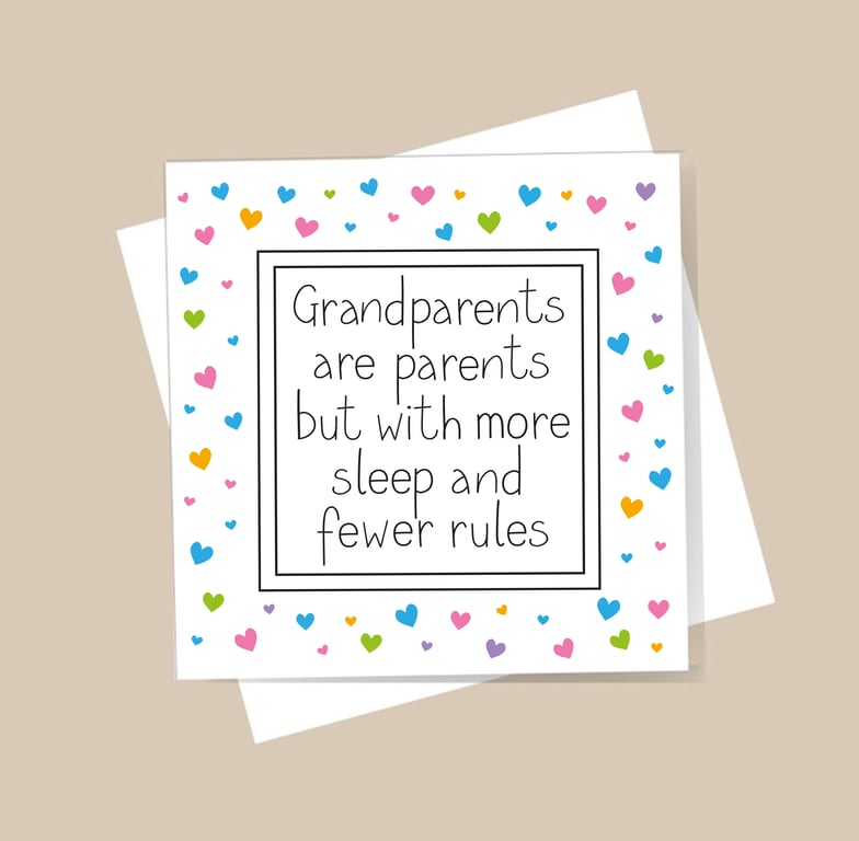 Grandparents Card - new grandchild, new baby, blank inside, free delivery