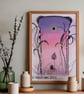 Going home, Mixed-Media Print, A6 (other size available)
