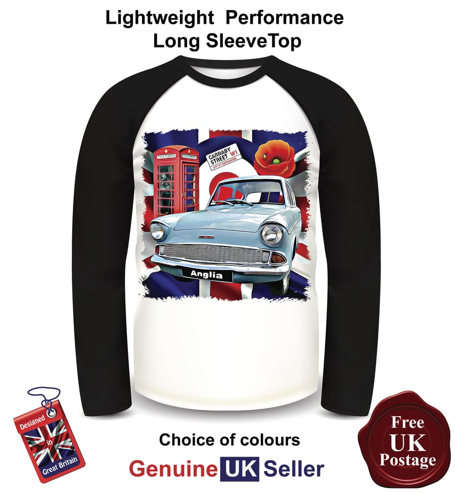 Ford Anglia, Ford Anglia Mens Top, Ford Anglia Long Sleeve T Shirt