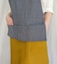 Stripe Denim and Mustard Canvas Apron, Adjustable Crossback Design No23.1 - Image 5