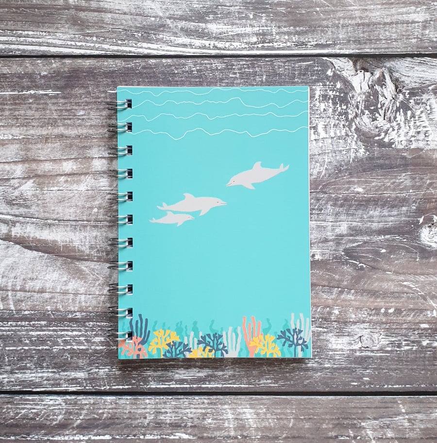Dolphin A6 Wire Bound Notebook
