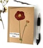 Handmade Mother's Day Card, Real Pressed Flower, Geum, Birthday Greeting Card