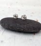 sterling silver flower & crystal earrings - two in one stud earrings - Image 2