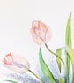Pink Tulip  Spring Flowers Original Watercolour Painting - Image 3