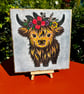 Baby highland cow. Bespoke wooden plaque 