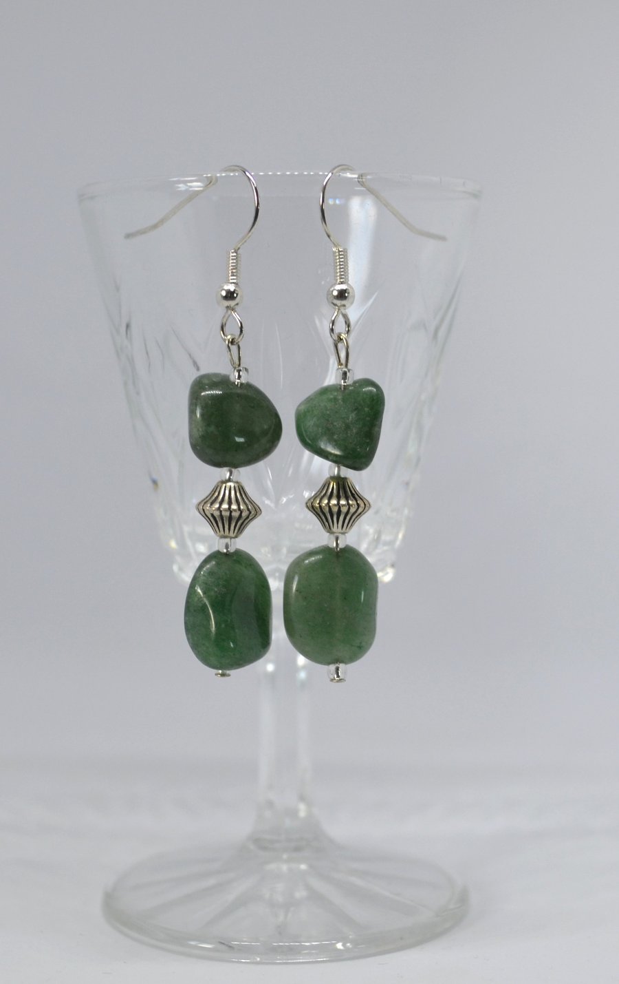 Green Aventurine Nugget Earrings