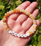 Yellow jade "happy" stretch gemstone bracelet, manifest, intention 