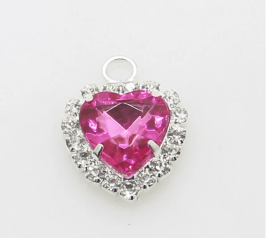 (P040S rose pink) 10 pcs, 12mm Crystal Pendants