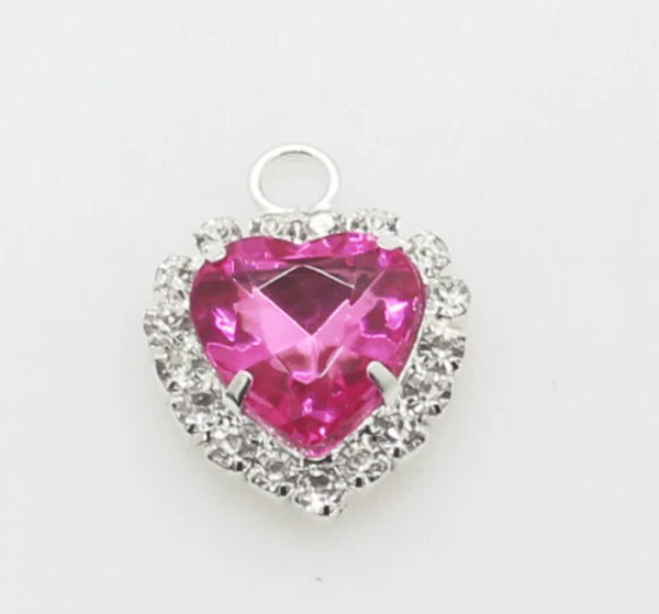 (P040S rose pink) 10 pcs, 14mm Crystal Pendants