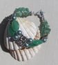 Green Aventurine & Green Shell Pearl Gemstone Beaded Bracelet "Giana" - Image 2