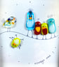 Cute fused glass birdies “always one “picture- glass art - Image 1