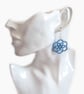Multi Blue Lace Flower Earrings - Image 1