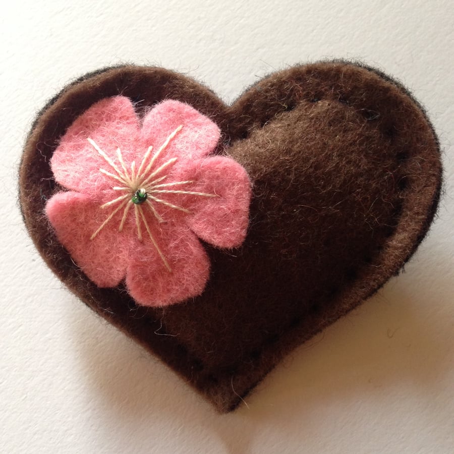 Floral Heart Brooch