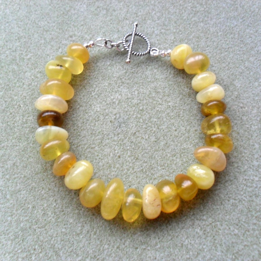 Yellow Opal and Silver Bracelet