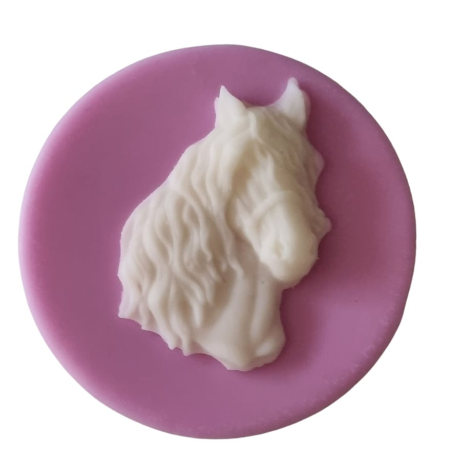 Soy Wax Melt Horse Head On Disc Damson Plum Rose Scent Horse Lover Gift