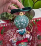 Lily of the valley hand-painted ceramic Christmas bauble  - Image 2